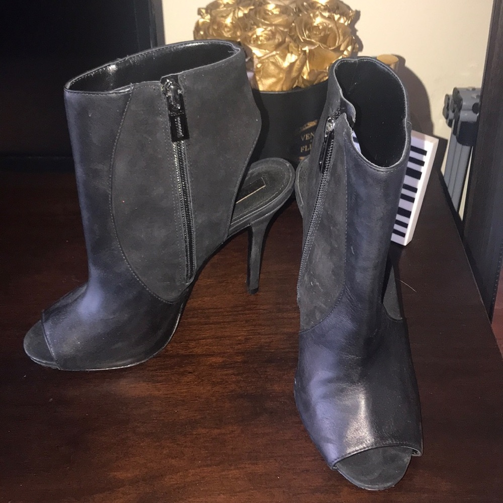 Schutz zip up open toe/open heel bootie/heel